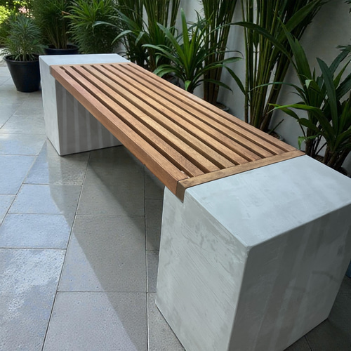 モルタル×木 ベンチV ソファ・ベンチ tumugu-kobo 通販 16415718