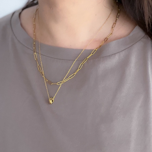 金属アレルギー対応！小さなトリニティのネックレス 重ね着けセット