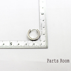 [2 件] 不銹鋼厚圓形圈形耳環 4mm [銀色] -mt-4132 第5張的照片