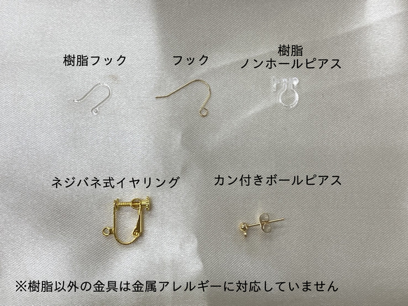 【金具変更できます】透明なブルーベリーピアス 5枚目の画像