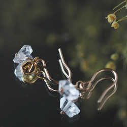 Herkimer 鑽石 | 14kgf 耳環 | 您選擇的姓名首字母 | 大號 AAA ~個性化水晶 第2張的照片