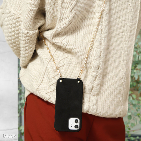 秋色滑らかな手触りの ひつじ革 スマホショルダー テラコッタ　iPhone アンドロイド 超早割#mm00000355 8枚目の画像