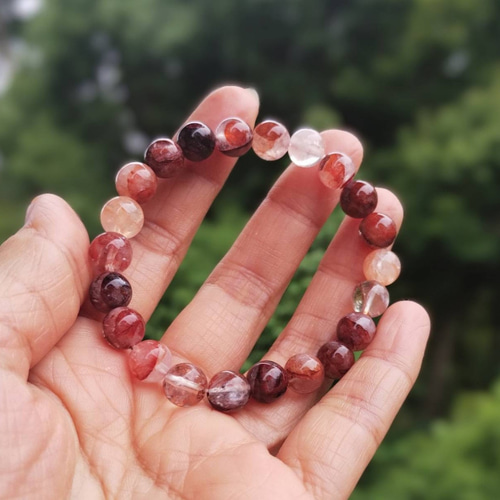 送料無料】ヘマタイトインクォーツブレスレット8ミリ ブレスレット