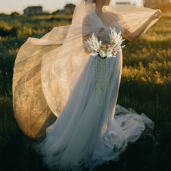 ❁Wedding bouquet❁パンパスとくすみカラーのリースブーケ【50816】 16枚目の画像