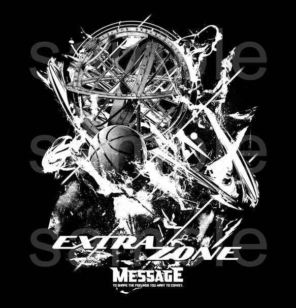 バスケットボール黒Tシャツ「EXTRA ZONE｣ 2枚目の画像