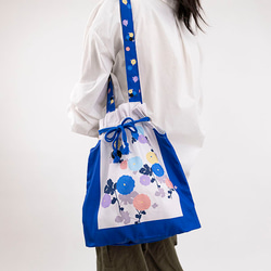 錢包手提包～菊花群青～帶角撐板的有機棉 由京都染色工廠製造 第6張的照片