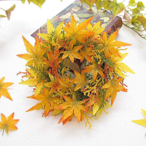 もみじのリース（直径約26cm） 紅葉 秋 造花 cmwhaw018a リース