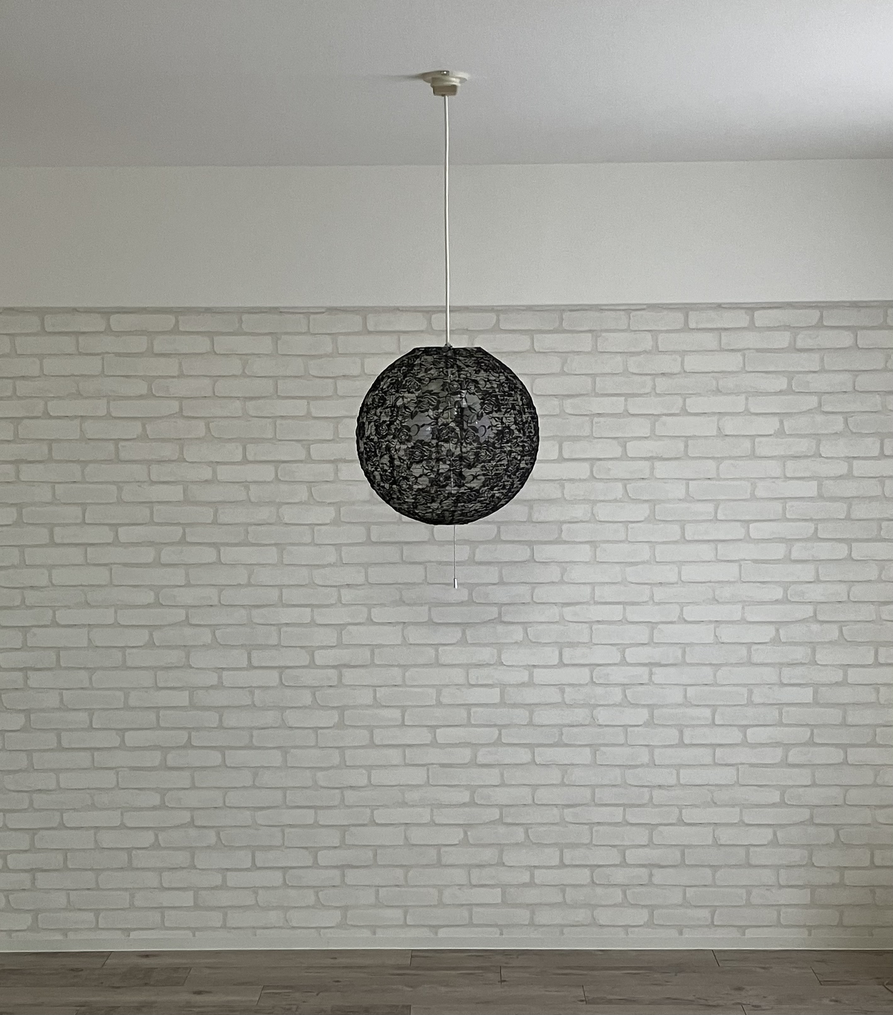 ◎お部屋を照らす、暮らしを彩る、凛として優しい黒◎ チュールレースペンダントライト ロゼノワール【受注製作】