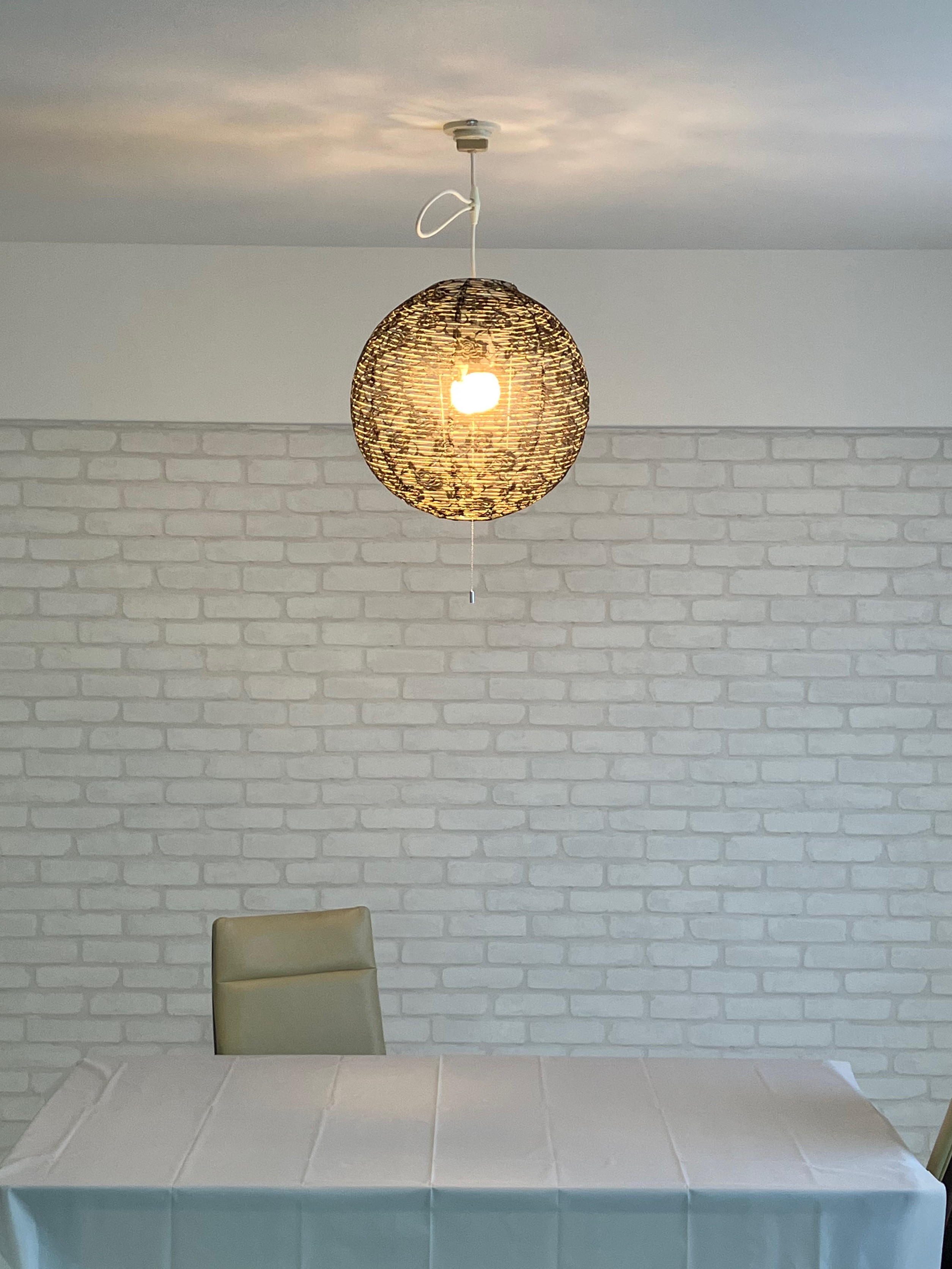 ◎お部屋を照らす、暮らしを彩る、凛として優しい黒◎ チュールレースペンダントライト ロゼノワール【受注製作】