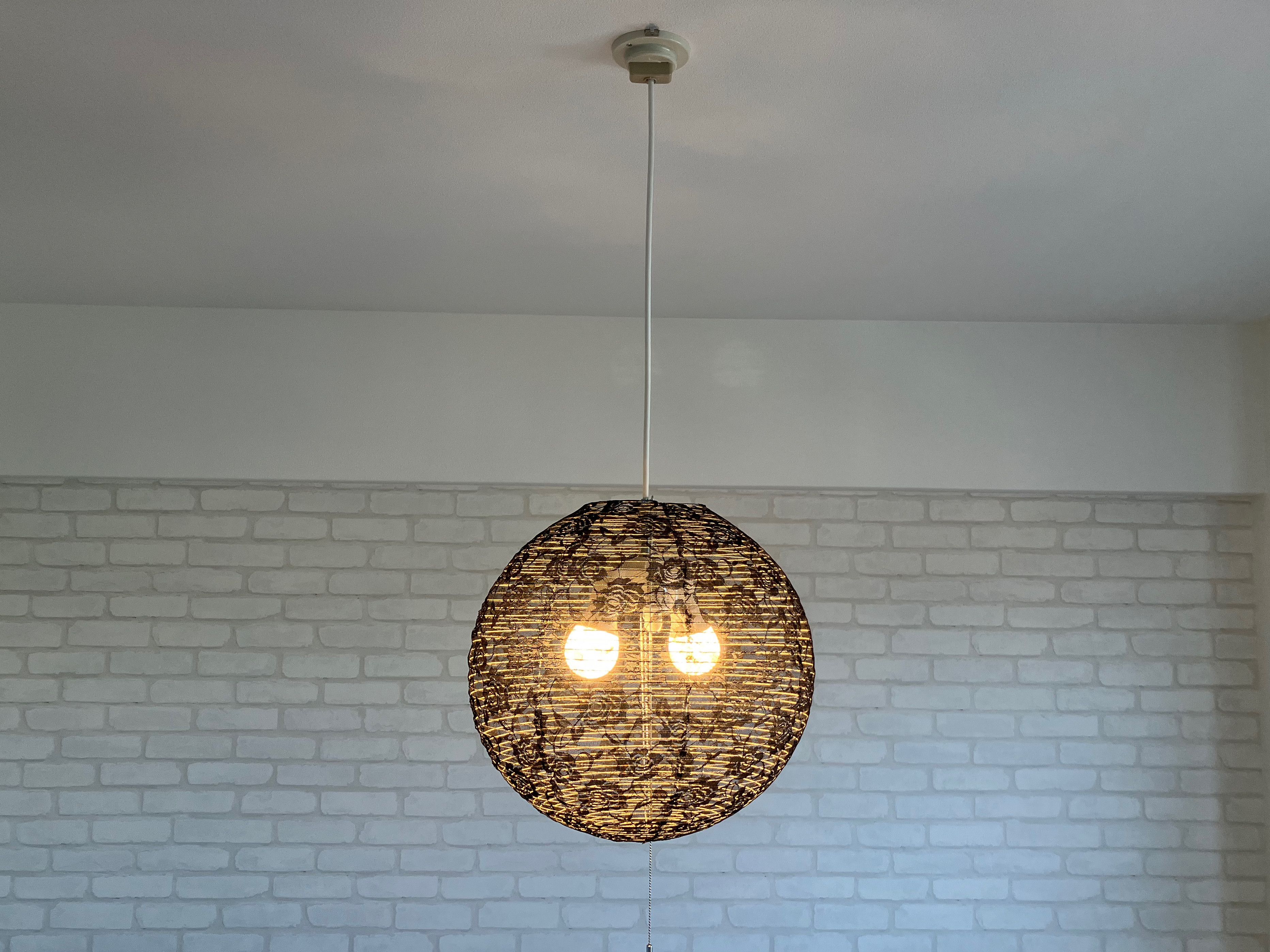 ◎お部屋を照らす、暮らしを彩る、凛として優しい黒◎ チュールレースペンダントライト ロゼノワール【受注製作】