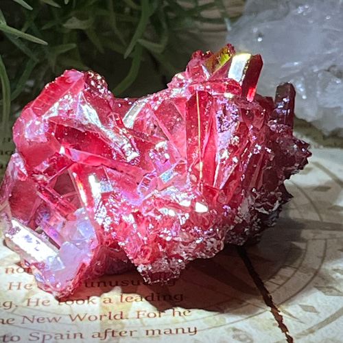 チャネリング✨ パープル オーラ水晶 クリスタル クラスター 原石