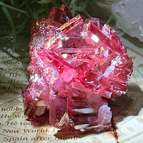 七色の夢໒꒱✨ レッド オーラ 水晶 クリスタル クラスター 原石