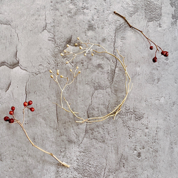 『野薔薇』真鍮のバラの実のリース　12.5cm 1枚目の画像