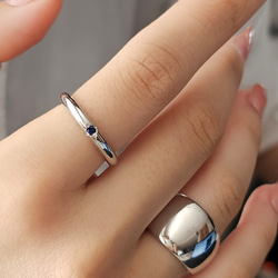 ９月誕生石ブルーサファイア一粒リングRS-49（選べる誕生石）SV925 10枚目の画像