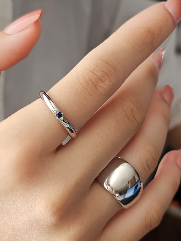 ９月誕生石ブルーサファイア一粒リングRS-49（選べる誕生石）SV925 10枚目の画像