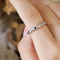 ９月誕生石ブルーサファイア一粒リングRS-49（選べる誕生石）SV925 2枚目の画像