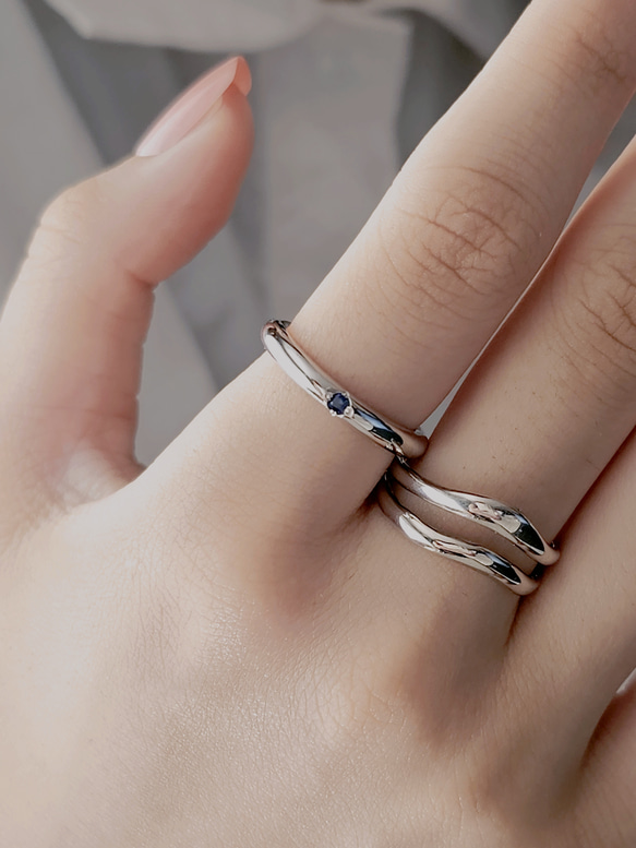 ９月誕生石ブルーサファイア一粒リングRS-49（選べる誕生石）SV925 8枚目の画像