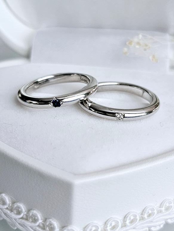 ９月誕生石ブルーサファイア一粒リングRS-49（選べる誕生石）SV925 5枚目の画像