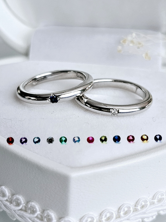 ９月誕生石ブルーサファイア一粒リングRS-49（選べる誕生石）SV925 9枚目の画像