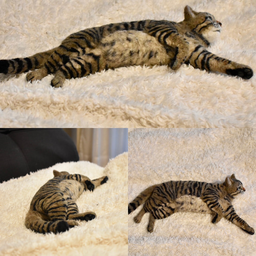 羊毛フェルト 猫 ナナ オーダーお休み中ですページ 羊毛フェルト【オーダーメイド】うちの子オーダー✴︎ネコ＊ねこ