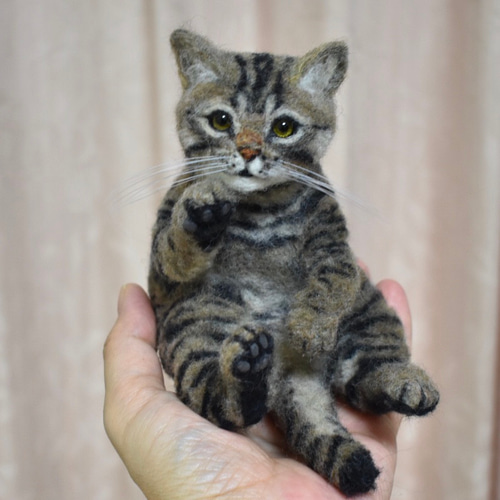 オーダーメイド】あなたの猫さんお作りします 羊毛フェルト 手 オーダーメイド】あなたの猫さんお作りします 羊毛フェルト 手