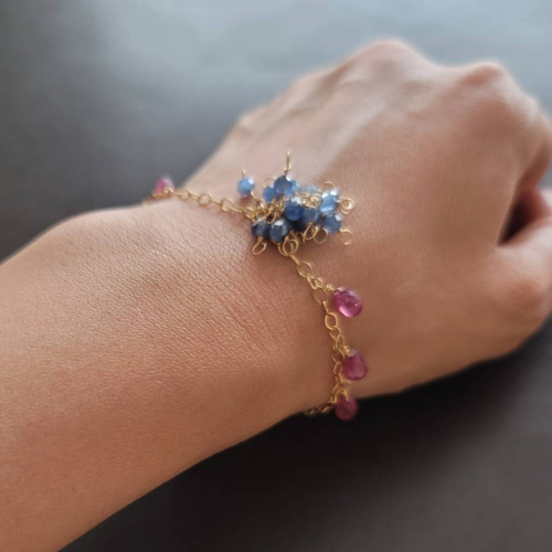 14kgf スクエアカイヤナイトブレスレット♡ カイヤナイトインクォーツのブレスレット - 吉祥寺の天然石のお店