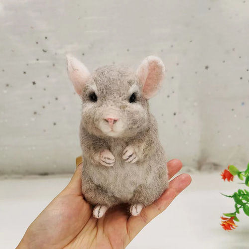チンチラちゃん　うちの子オーダー　羊毛フェルト チンチラ 羊毛フェルト人形 ぬいぐるみ cotta 通販 17112285