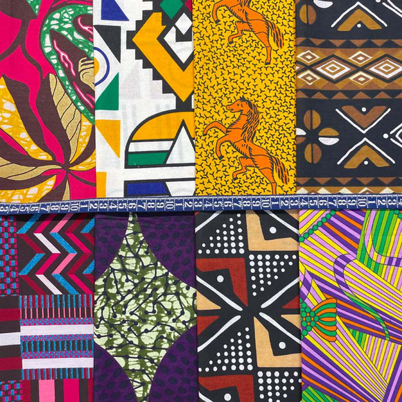 ハギレセット＊120枚組  アフリカ布 アフリカン 小物作り ハンドメイド 手作り 手芸用品 布 カットクロス 10枚目の画像