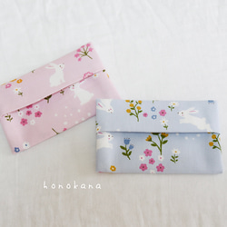 2枚セット】うさぎと花柄ミニポケットティッシュケース その他入園  