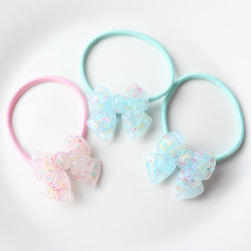 リボン レジン ヘアゴム 花びら ピンク ヘアゴム まなまま 通販