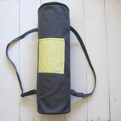 Canvas Yoga Bag - Charcoal + Light Yellow 1枚目の画像