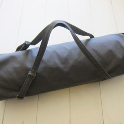 Canvas Yoga Bag - Charcoal + Light Yellow 6枚目の画像