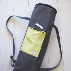 Canvas Yoga Bag - Charcoal + Salmon 6枚目の画像