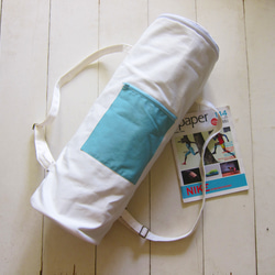 Canvas Yoga Bag - White + Cyan 2枚目の画像