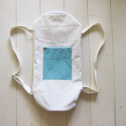 Canvas Yoga Bag - White + Cyan 3枚目の画像