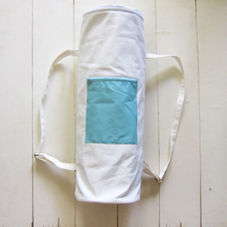 Canvas Yoga Bag - White + Cyan 1枚目の画像