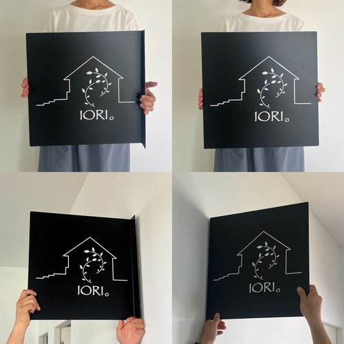 四角大型アイアン看板 アイアンサイン 四角鉄看板 大型40−50cm対応 袖