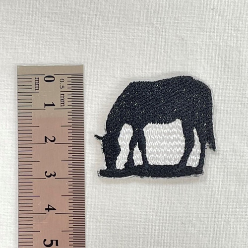 馬のシルエット刺繍パッチ