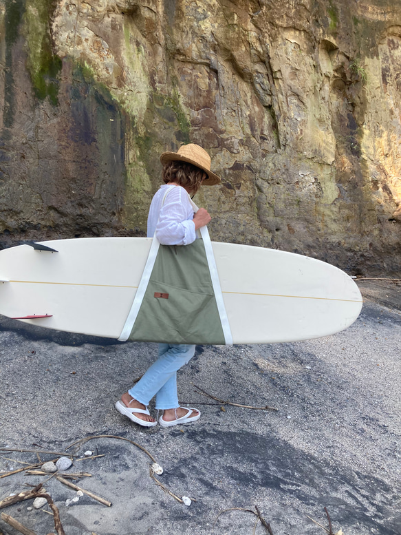 サーフボードキャリーバッグ カーキ ロングボード ミッドレングス 重い