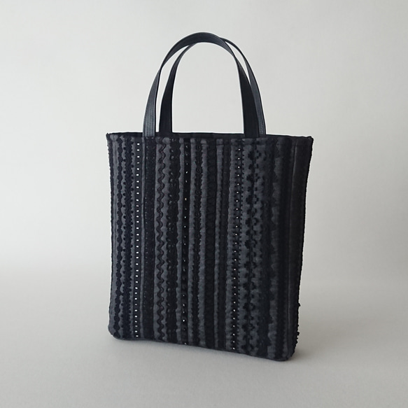 ribbon tote [black denim] 1枚目の画像