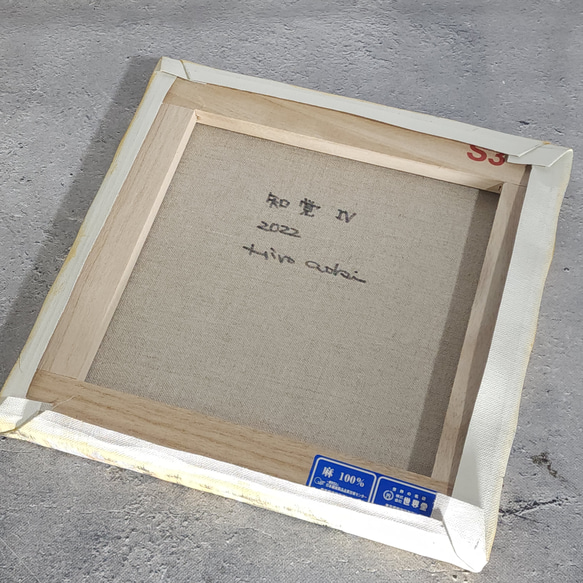 ひろ・あおき　作　「知覚004」　アクリル/キャンバス　S3　27.3x27.3cm　抽象絵画　現代アート　スクエア 13枚目の画像