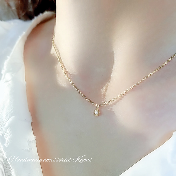 MEJURI ミニパールネックレス シンプル オシャレ きれいめ華やか 小さな 2mm パール ネックレス ステンレス チェーンネックレス