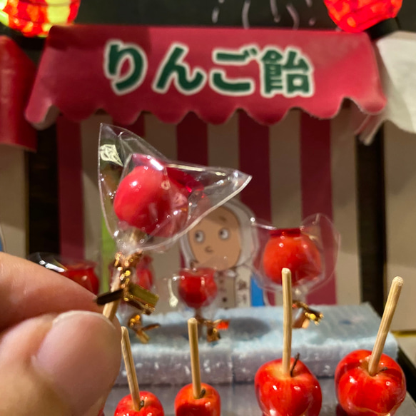 受注製作:ミニチュア【りんご飴（小）】（観賞用） その他置物 いろ