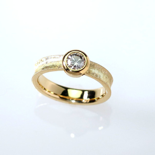 K18YG ブラウンダイヤモンドリング 0.444ct(中宝研ソ付) 指輪・リング 