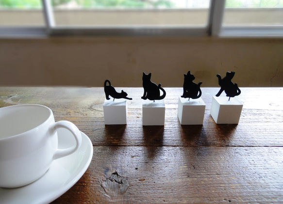 【単品販売】アロマストーンのキューブ ■ 黒猫 ■ 4ポーズから選べる 3枚目の画像