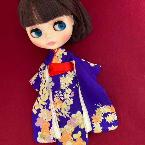 アイシードール着物　(振袖) リカちゃん アイシードール 着物 作り帯 セット 振り袖 帯