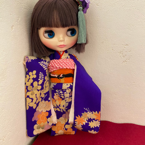 ブライス着物☆七五三の被布と振袖セット正絹