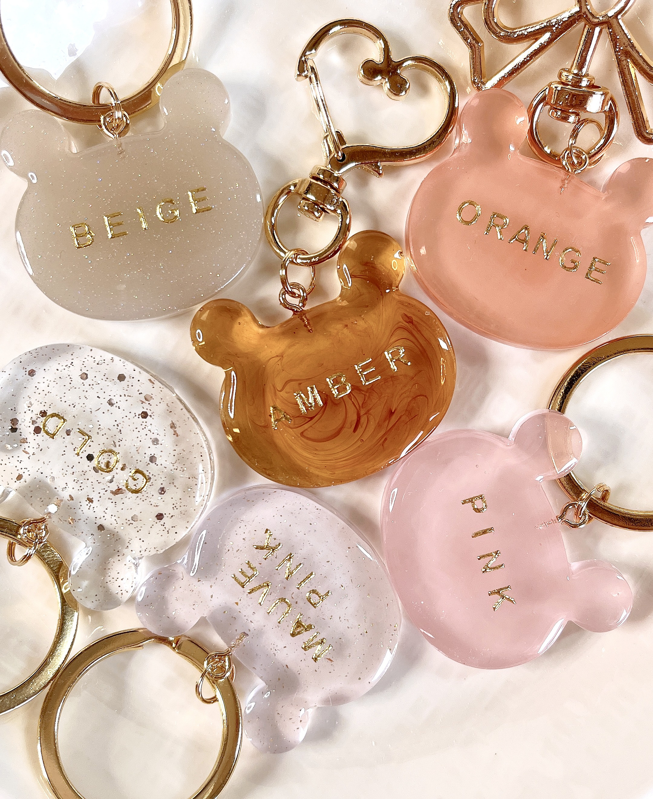 大人っぽ♥くまのキーリング /名入れ/文字入れ/プチギフト