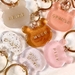 大人っぽ♥くまのキーリング　/名入れ/文字入れ/プチギフト/キーホルダー 1枚目の画像