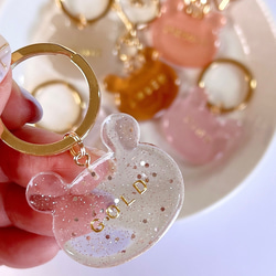 大人っぽ♥くまのキーリング　/名入れ/文字入れ/プチギフト/キーホルダー 3枚目の画像